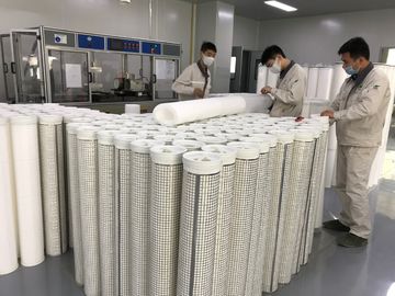 Paslanmaz çelik kafes destekli Polyester Malzeme Yüksek Sıcaklık Su Filtresi