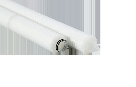 0.45um PP Pleated Filtre Polypropylene Son Kapakları ile Gözenek Boyutu 0.1um-60um Maksimum Sıcaklığı 82°C