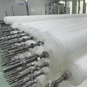 Yüksek akışlı filtreleme için 70'lik elektrik santrali kondensat su pliated filtre kartuşu ve polipropilen ortam