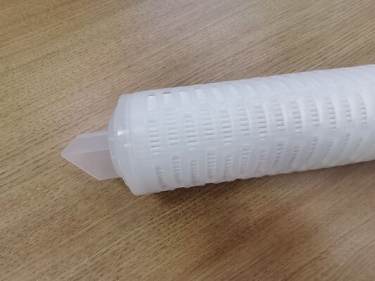 Yüksek akış hızı kimyasal ve yüksek saflıklı sıvı filtrasyonu için PTFE membranlı 40 inçlik PTFE pleated filtre kartuşu