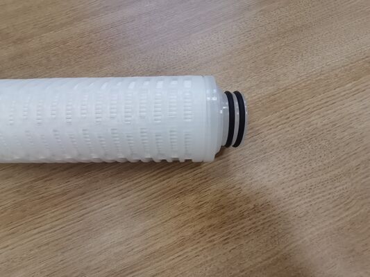 Yüksek akış hızı kimyasal ve yüksek saflıklı sıvı filtrasyonu için PTFE membranlı 40 inçlik PTFE pleated filtre kartuşu