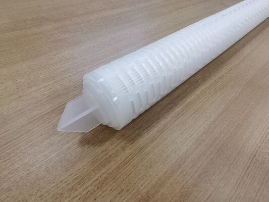 Yüksek akış hızı kimyasal ve yüksek saflıklı sıvı filtrasyonu için PTFE membranlı 40 inçlik PTFE pleated filtre kartuşu