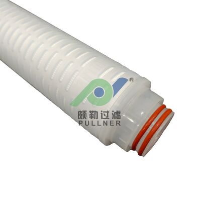 40 İnç PTFE Pileli Filtre Kartuşu, Yüksek Akış Hızlı Kimyasal ve Yüksek Saflıkta Sıvı Filtrasyonu İçin Kırmızı Silikonlu