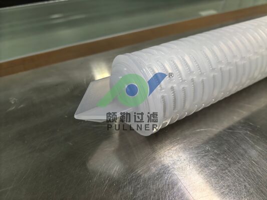 40 İnç PTFE Pileli Filtre Kartuşu, Yüksek Akış Hızlı Kimyasal ve Yüksek Saflıkta Sıvı Filtrasyonu İçin Kırmızı Silikonlu
