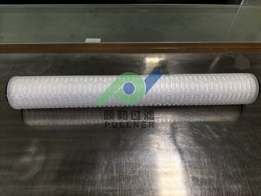 40 İnç PTFE Pileli Filtre Kartuşu, Yüksek Akış Hızlı Kimyasal ve Yüksek Saflıkta Sıvı Filtrasyonu İçin Kırmızı Silikonlu
